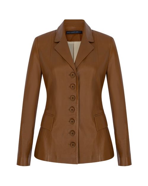 Zeynep Arçay Resort 2026 - Button Up Leather Blazer