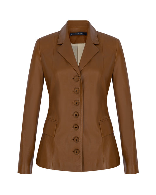 Zeynep Arçay Resort 2026 - Button Up Leather Blazer