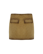 Calf Split Mini Skirt