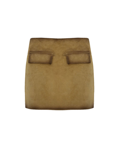 Calf Split Mini Skirt