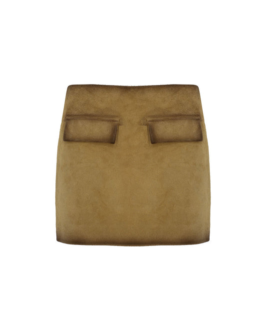 Calf Split Mini Skirt