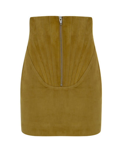 Corset Suede Mini Skirt