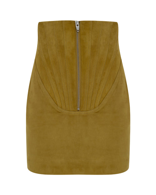 Corset Suede Mini Skirt