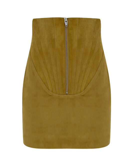 Corset Suede Mini Skirt