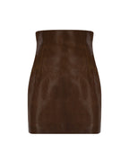 Corset Mini Leather Skirt