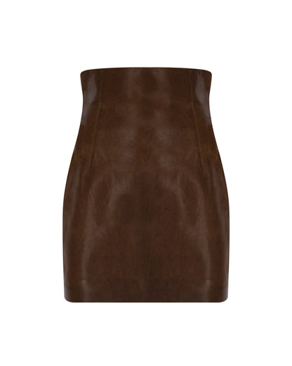 Corset Mini Leather Skirt