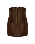 Corset Mini Leather Skirt