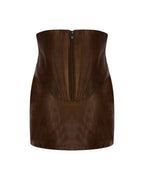 Corset Mini Leather Skirt