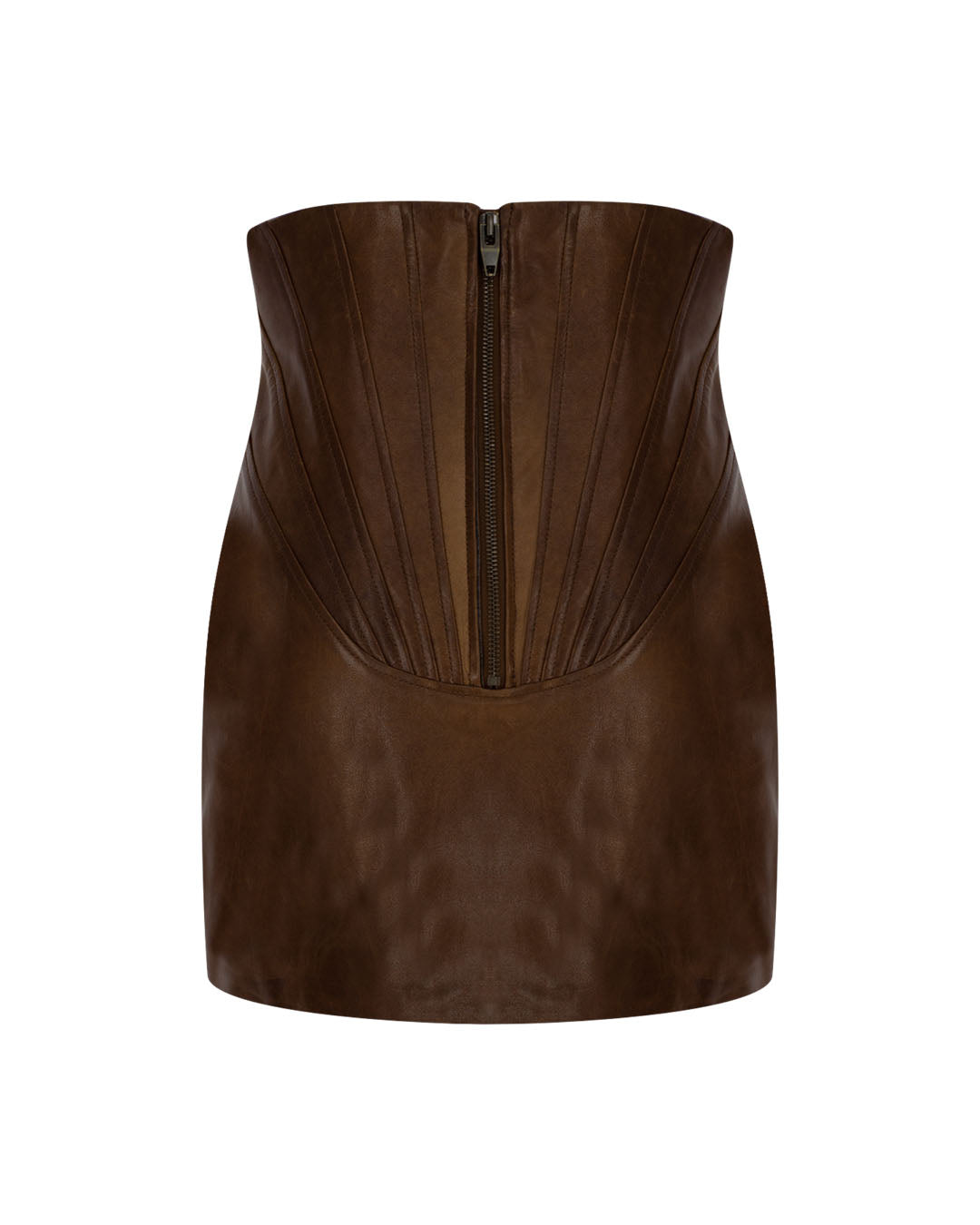 Corset Mini Leather Skirt