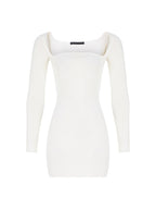 Curve Neck Knit Mini Dress