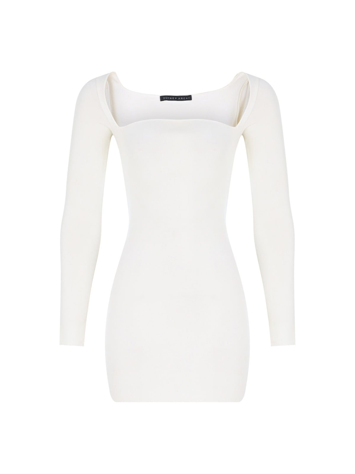 Curve Neck Knit Mini Dress