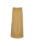 Double Slit Midi Sateen Skirt