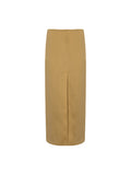 Double Slit Midi Sateen Skirt