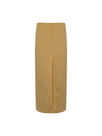 Double Slit Midi Sateen Skirt