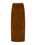 Double Slit Suede Skirt