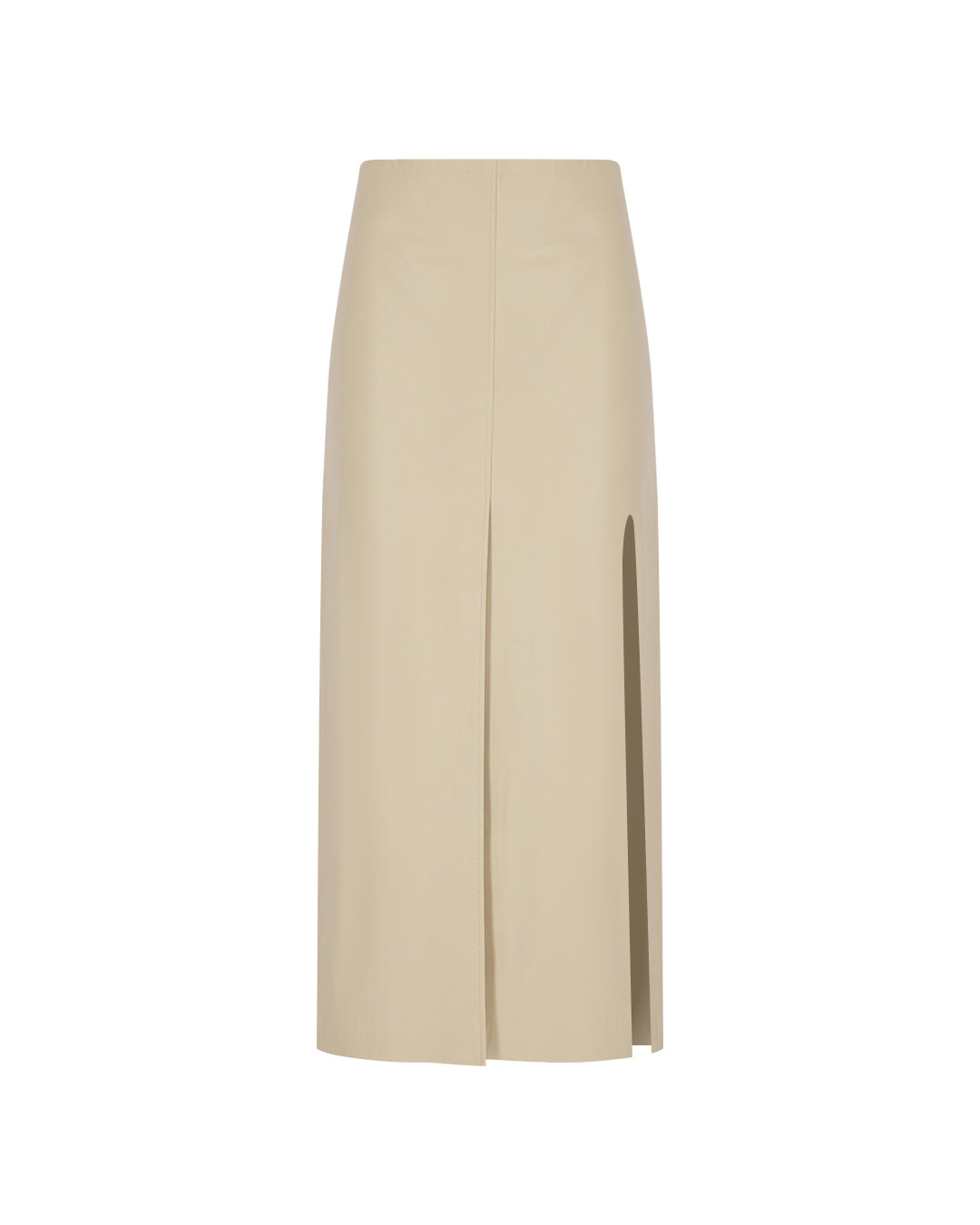 Zeynep Arçay Resort 2026 - Double Slit Midi Leather Skirt