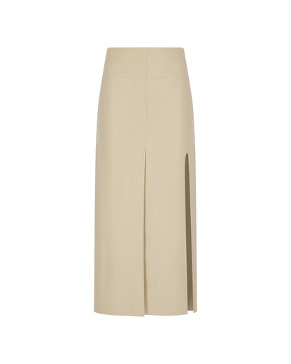 Zeynep Arçay Resort 2026 - Double Slit Midi Leather Skirt