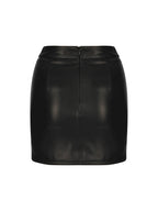 Double Stich Mini Leather Skirt