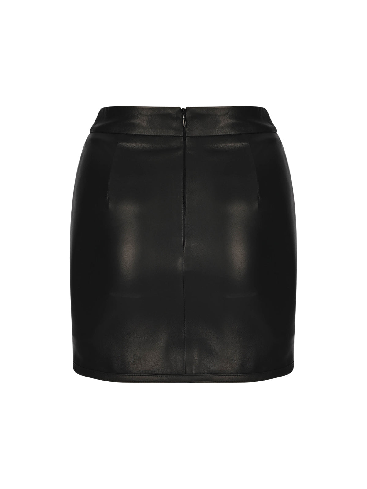 Double Stich Mini Leather Skirt