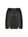 Double Stich Mini Leather Skirt
