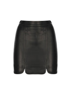 Double Stich Mini Leather Skirt