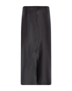 Drawstring Leather Skirt