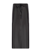 Drawstring Leather Skirt