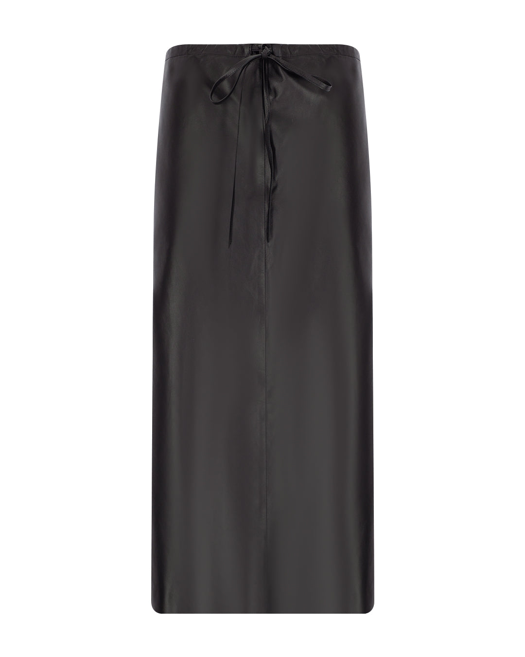 Drawstring Leather Skirt