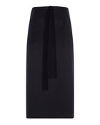 Drawstring Silk Sateen Skirt