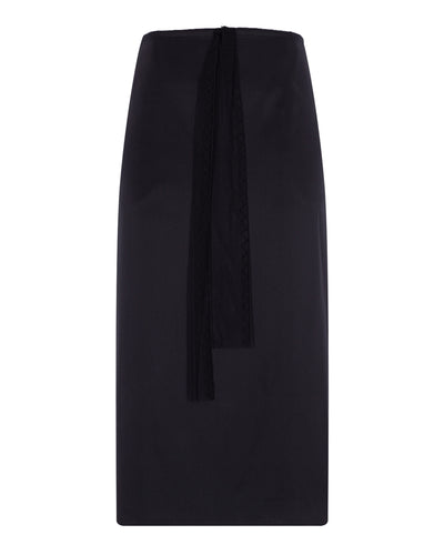 Drawstring Silk Sateen Skirt