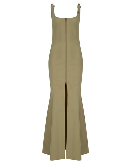 Flare Poplin Maxi Dress