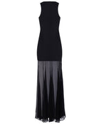 Flared Maxi Wool Silk Dress