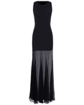 Flared Maxi Wool Silk Dress