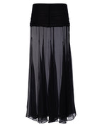 Flared Maxi Wool Silk Dress