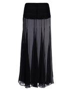 Flared Maxi Wool Silk Dress