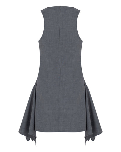 Flared Mini Wool Dress