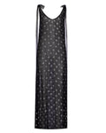 Flower Embelished Chiffon Maxi Dress
