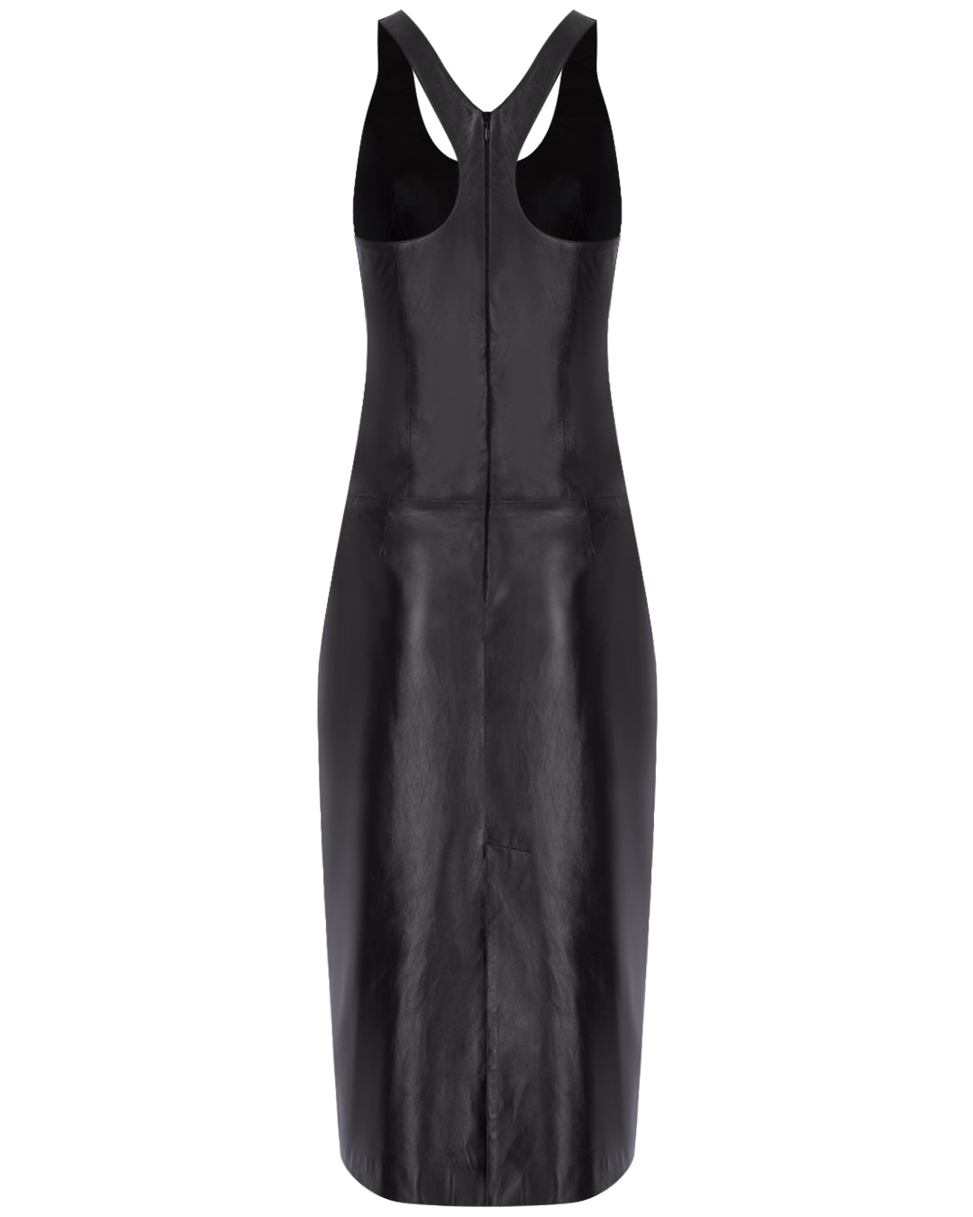 Halter Midi Leather Dress