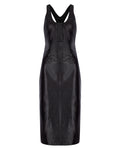 Halter Midi Leather Dress