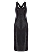 Halter Midi Leather Dress