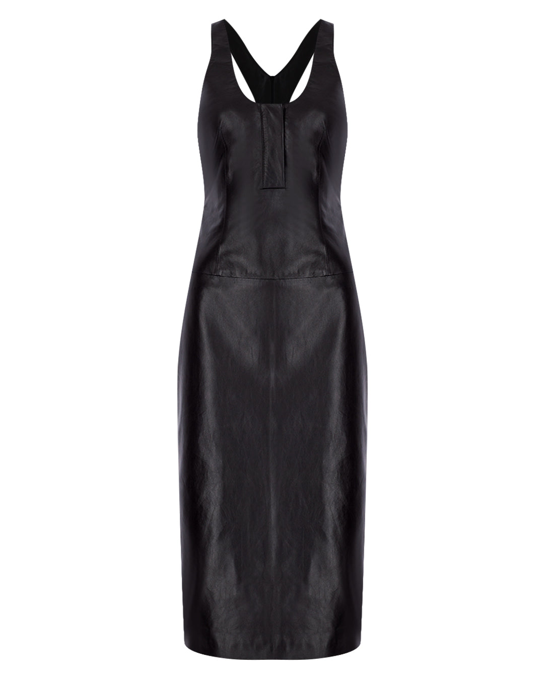 Halter Midi Leather Dress