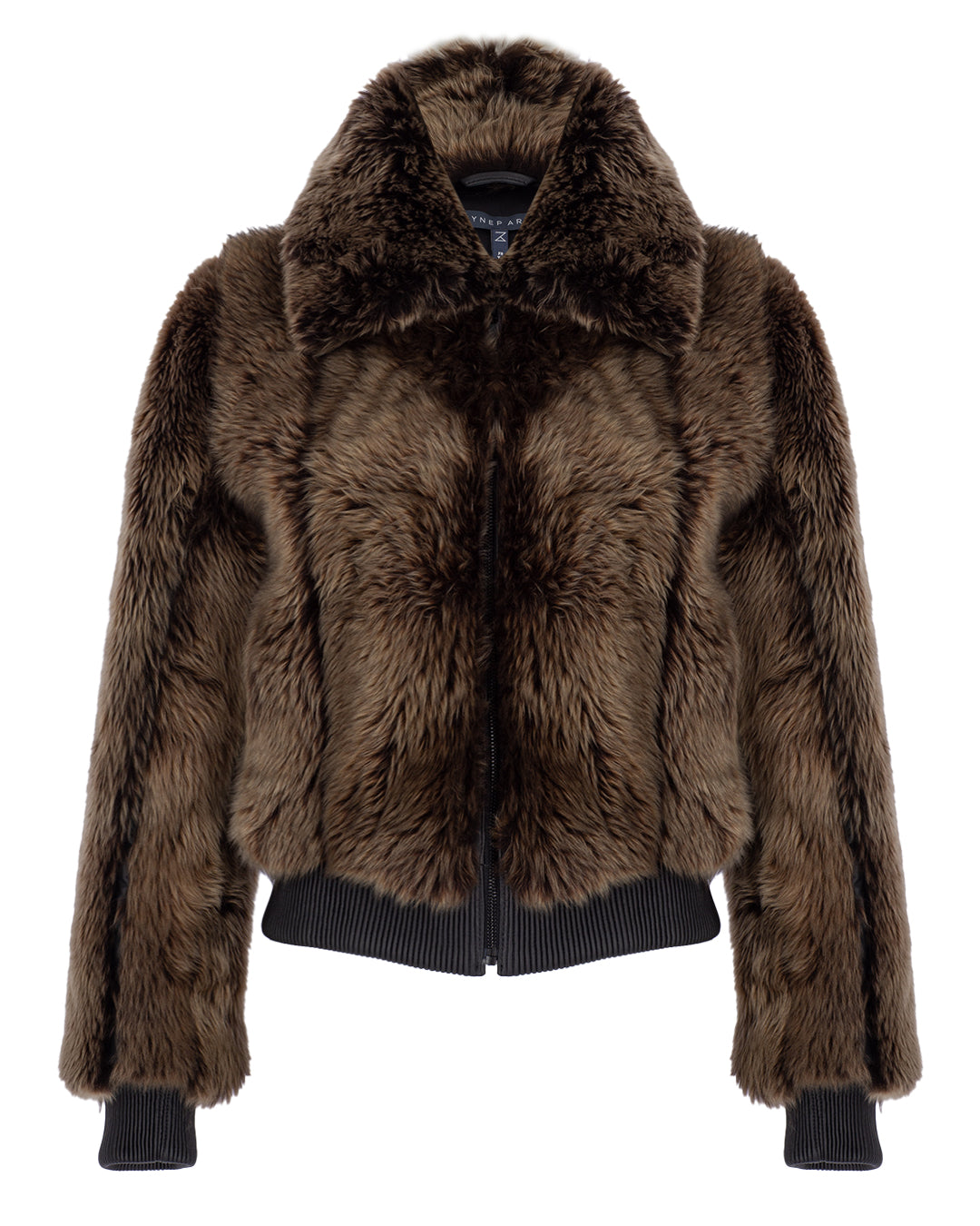 Leather Trimmed Mini Shearling Jacket