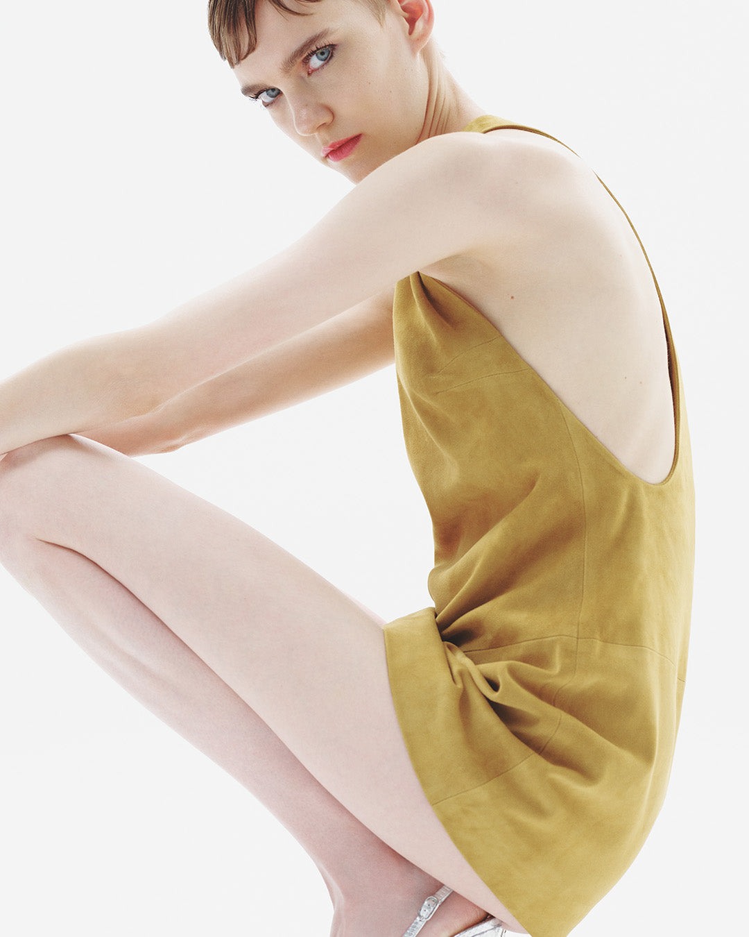 Halter Suede Mini Dress