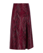 Side Slit Midi Leather Skirt