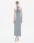 CrossNeck Maxi Wool Dress