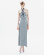 CrossNeck Maxi Wool Dress
