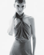 CrossNeck Maxi Wool Dress