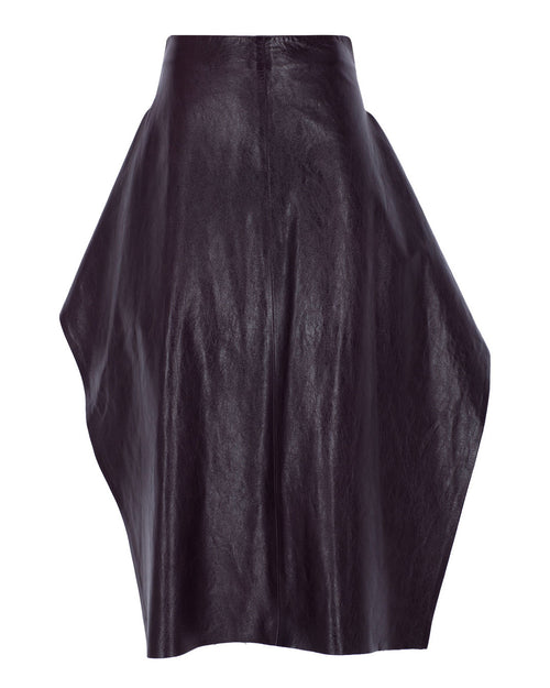 Flare Midi Leather Skirt