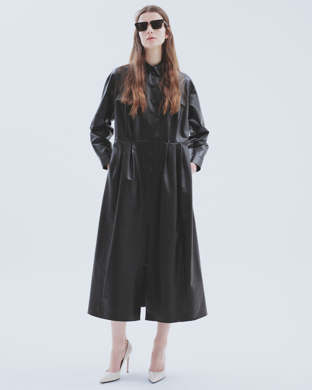Maxi Leather Shirt Dress 0 Maxi Leather Shirt Dress 0