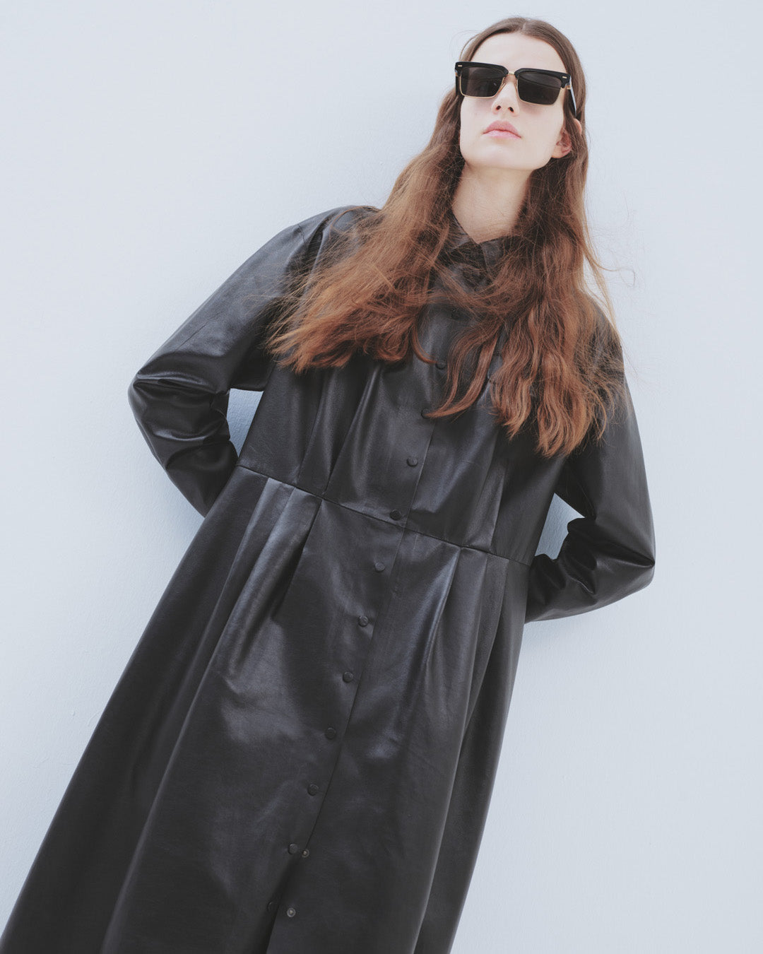 Maxi Leather Shirt Dress 0 Maxi Leather Shirt Dress 0